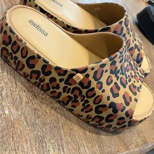 Melissa Leopard Print Mules